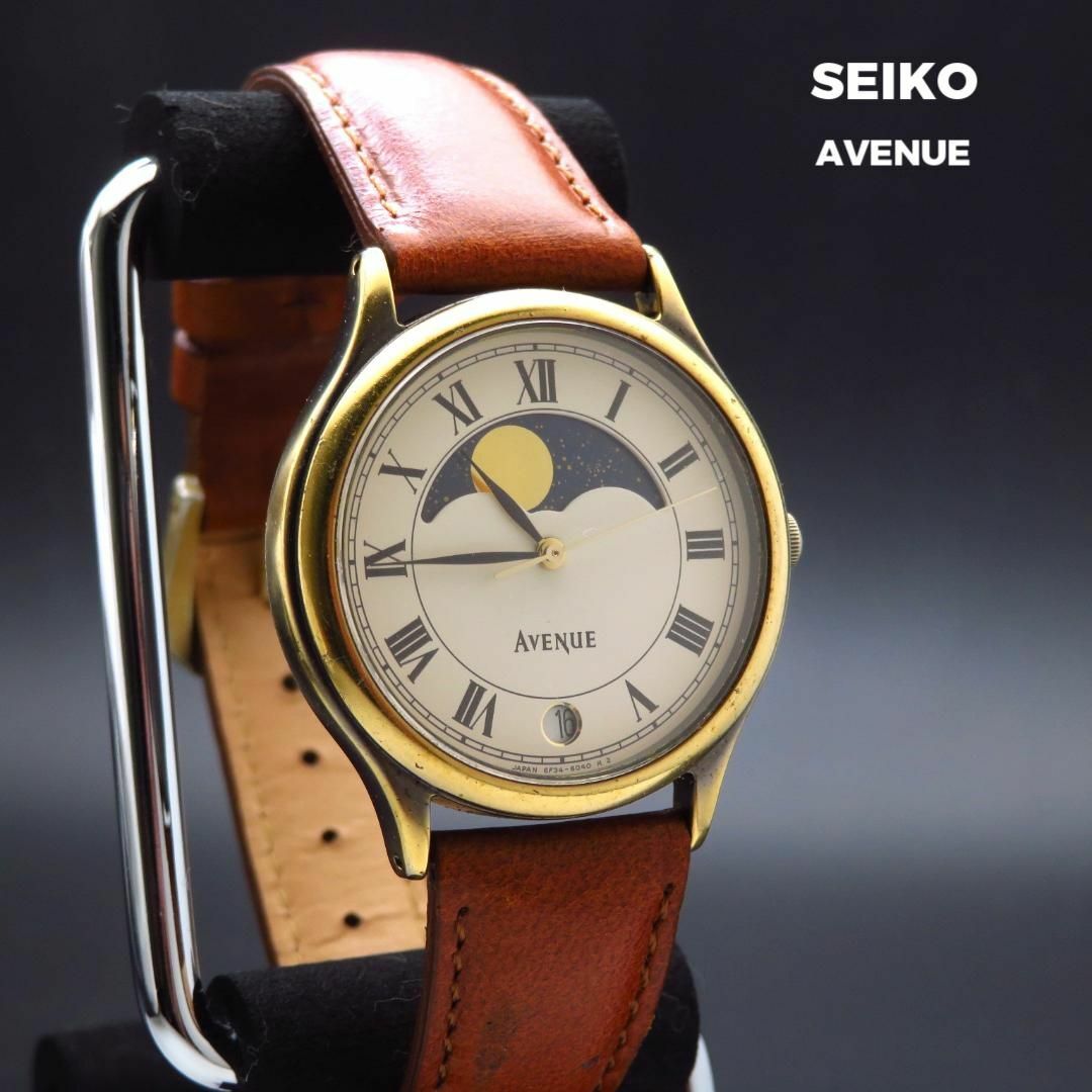 SEIKO - SEIKO AVENUE ムーンフェイズ 腕時計 デイト ローマン SEIKO - SEIKO AVENUE ムーンフェイズ 腕時計 デイト ローマン