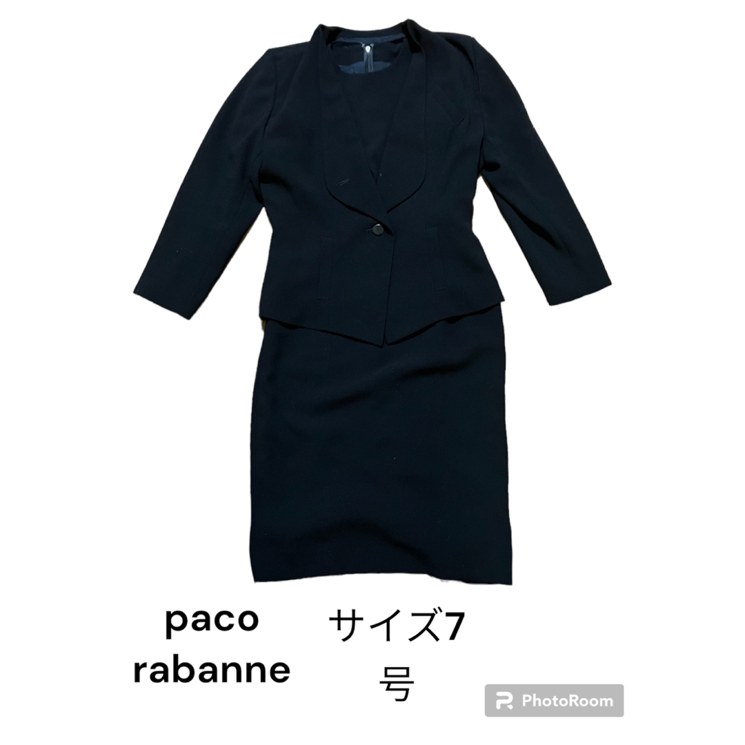 paco rabanne(パコラバンヌ)のpaco rabanne フォーマルスーツ２点セット　サイズ7号　ブラック レディースのフォーマル/ドレス(スーツ)の商品写真