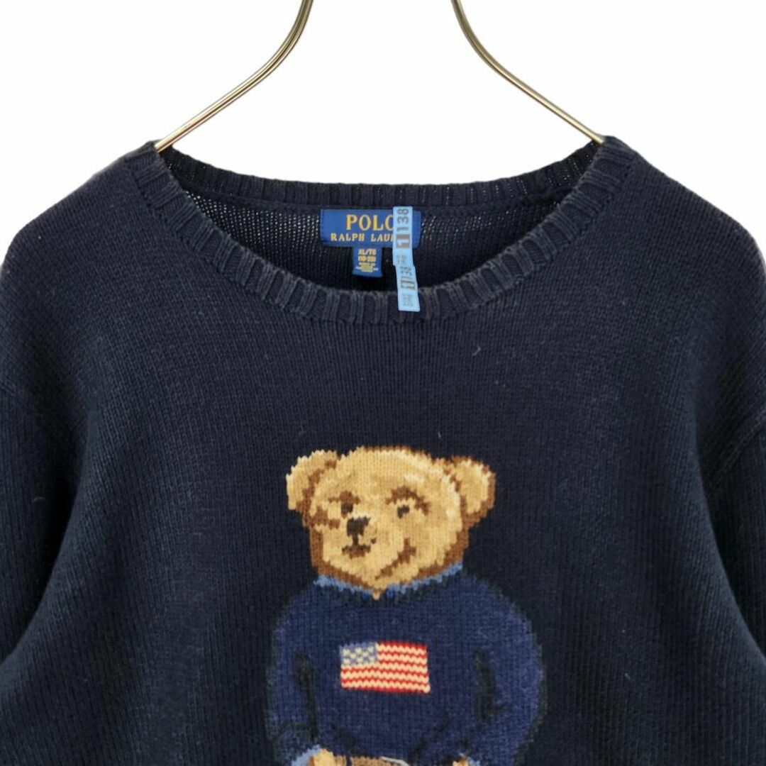 POLO RALPH LAUREN(ポロラルフローレン)の美品★L★ポロラルフローレン ポロベア刺繍 クールネック ニット セーター 厚手 レディースのトップス(ニット/セーター)の商品写真