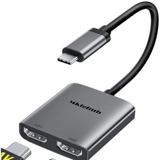 USB C デュアル HDMI 変換 アダプタ2-IN-1 TypeC(PC周辺機器)