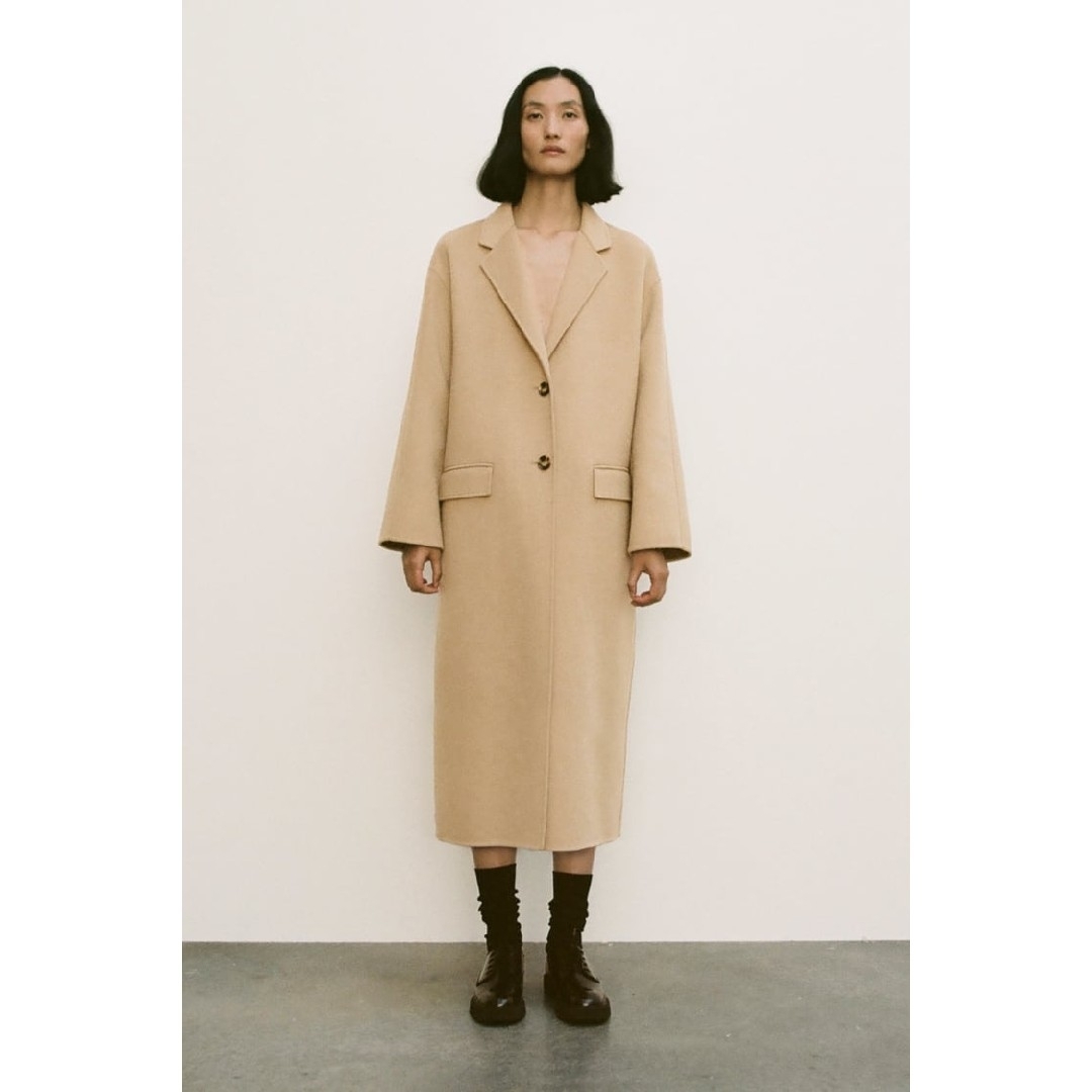 ZARA(ザラ)のZARA　ZW COLLECTION ダブルフェイス ウールブレンド コート レディースのジャケット/アウター(ロングコート)の商品写真