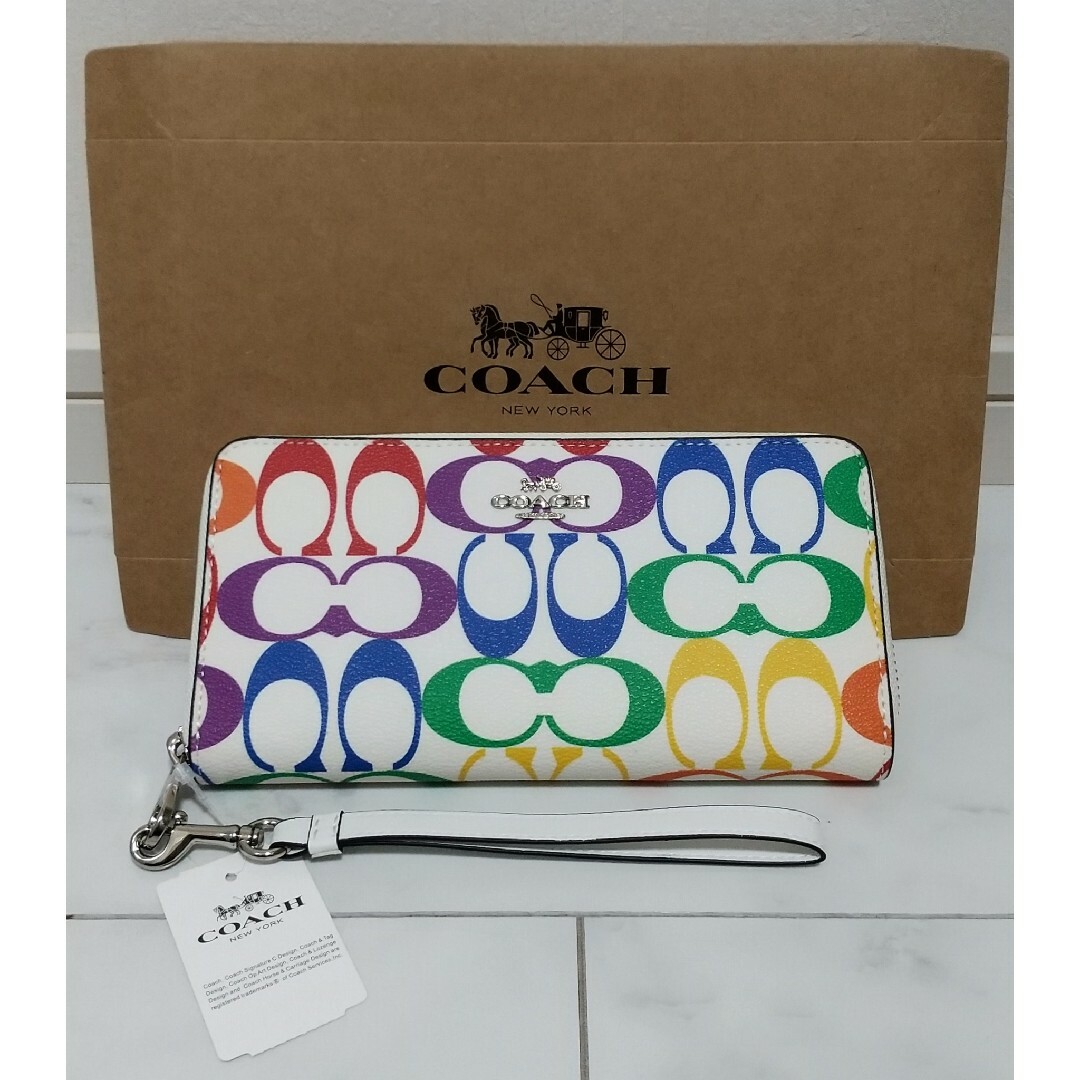 COACH(コーチ)のコーチ COACH チョークマルチ シグネチャー ラウンドファスナー 長財布 メンズのファッション小物(長財布)の商品写真