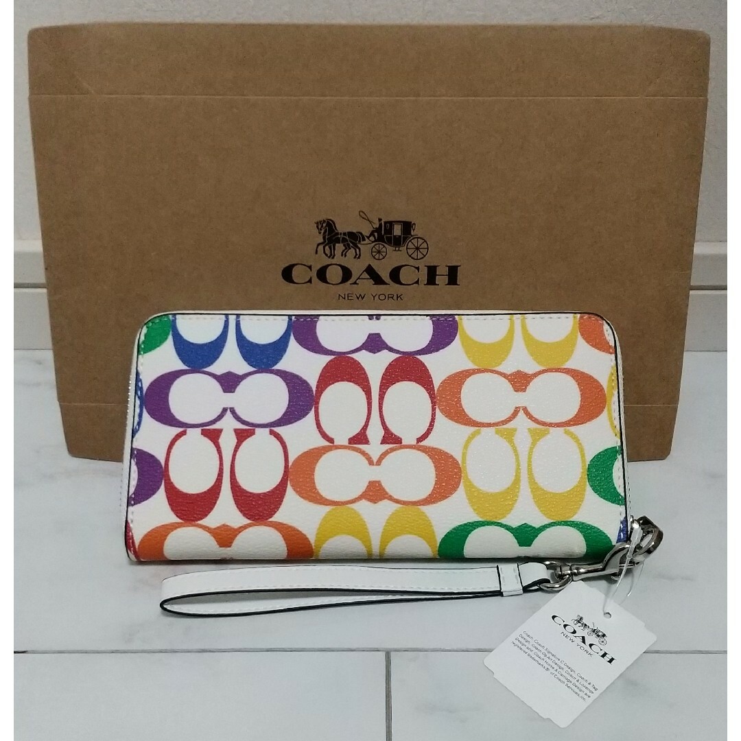 COACH(コーチ)のコーチ COACH チョークマルチ シグネチャー ラウンドファスナー 長財布 メンズのファッション小物(長財布)の商品写真