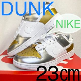 ナイキ(NIKE)のナイキ ダンク ロー NIKE DUNK LOW ホワイト/ゴールド/シルバー(スニーカー)