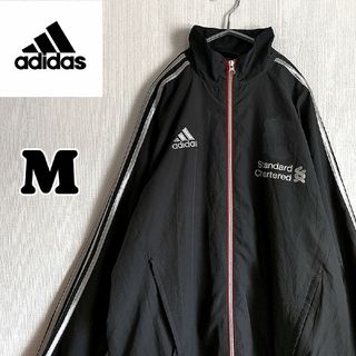 アディダス(adidas)のアディダス　フルジップ　トラックジャケット　黒　Mサイズ　古着　刺繍ロゴ(ジャージ)