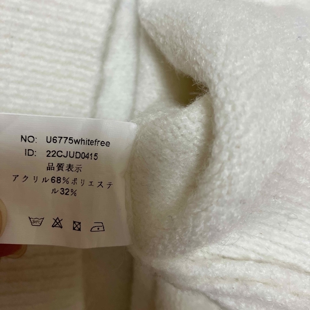 udresser 白ニットミニワンピース レディースのトップス(ニット/セーター)の商品写真