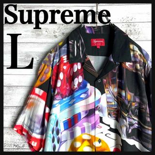 シュプリーム(Supreme)の8788【人気Lサイズ】シュプリーム☆ワンポイントロゴ総柄半袖シャツ　美品(シャツ)