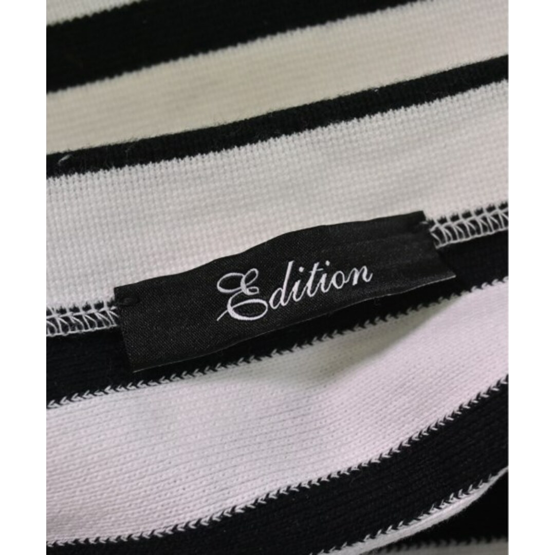 Edition(エディション)のEDITION エディション Tシャツ・カットソー F 白x黒(ボーダー) 【古着】【中古】 レディースのトップス(カットソー(半袖/袖なし))の商品写真