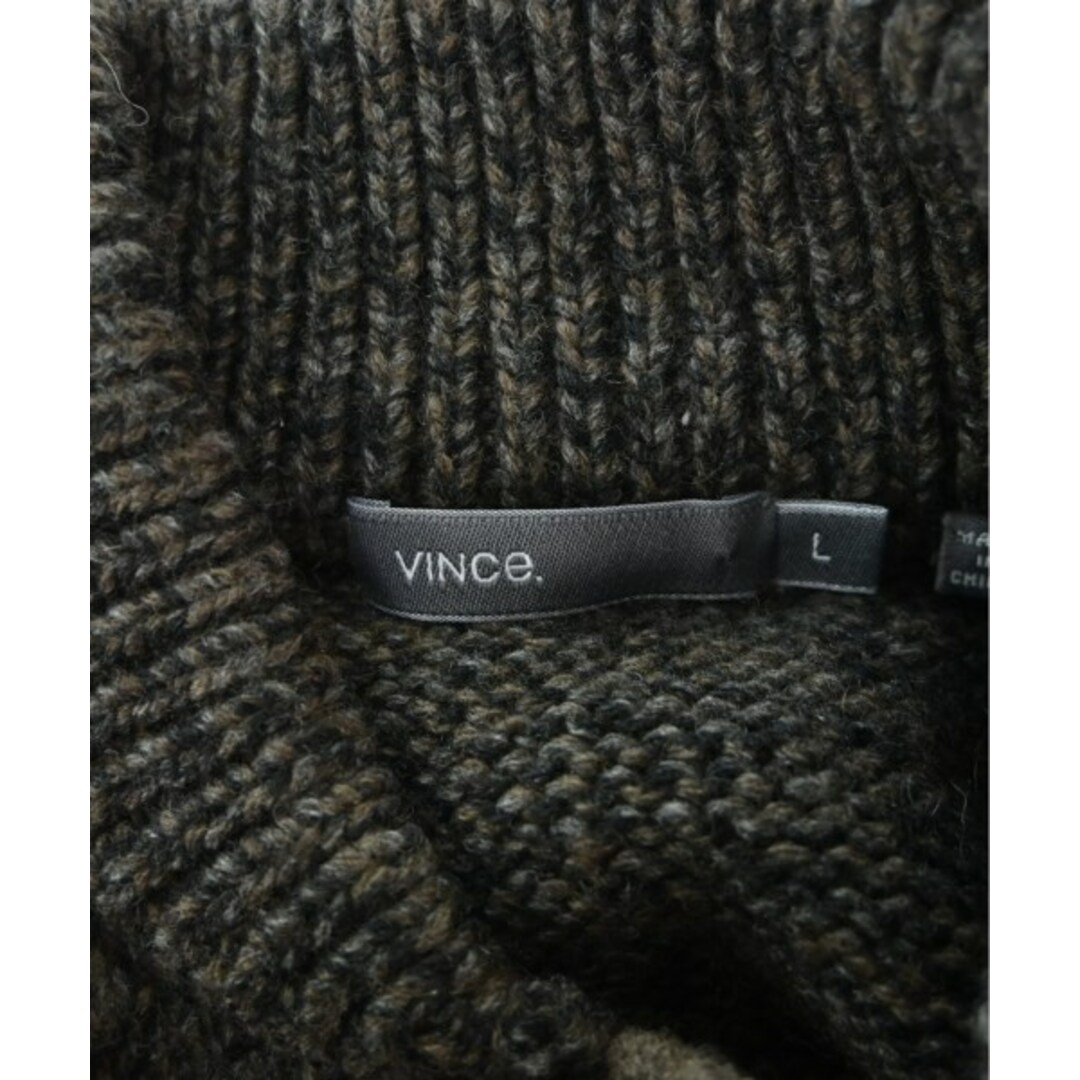 Vince(ビンス)のVince ヴィンス ニット・セーター L 茶x黒等(ミックス) 【古着】【中古】 メンズのトップス(ニット/セーター)の商品写真