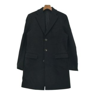 バーニーズニューヨーク(BARNEYS NEW YORK)のBARNEYS NEWYORK チェスターコート 48(L位) 黒 【古着】【中古】(チェスターコート)