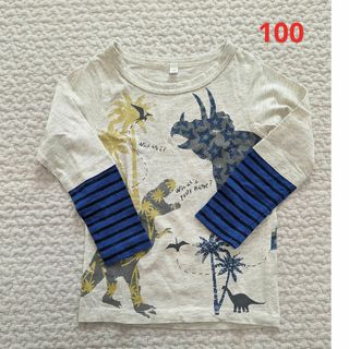 恐竜好きなお子様に★【美品】恐竜柄ロンT 100(Tシャツ/カットソー)