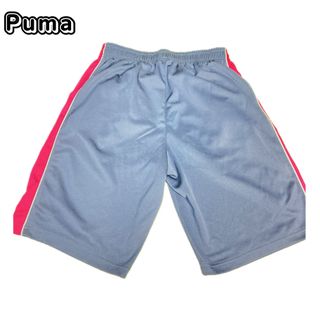 プーマ(PUMA)のプーマ　ショートパンツ　ジャージ　L ブラック　レッド　美品(ショートパンツ)