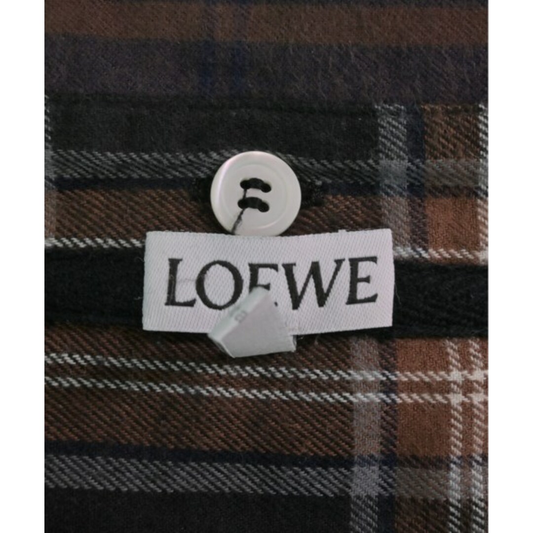 LOEWE(ロエベ)のLOEWE ロエベ カジュアルシャツ 44(S位) 黒x白x茶等(チェック) 【古着】【中古】 メンズのトップス(シャツ)の商品写真