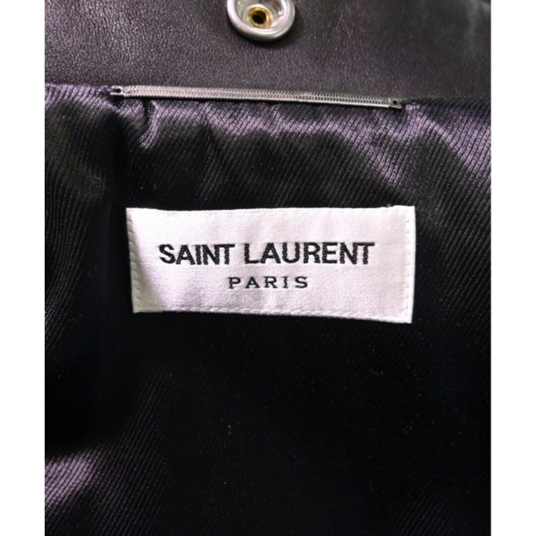 SAINT LAURENT PARIS ライダース 42(XS位) 黒 【古着】【中古】 メンズのジャケット/アウター(ライダースジャケット)の商品写真