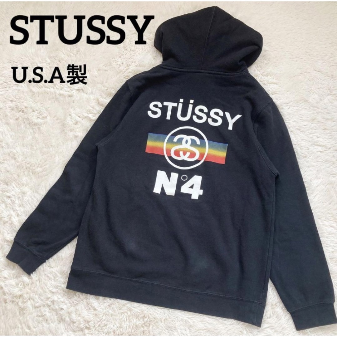 希少金ロゴ　STUSSY ステューシー　ヴィンテージ　プリント　プルオーバー　M