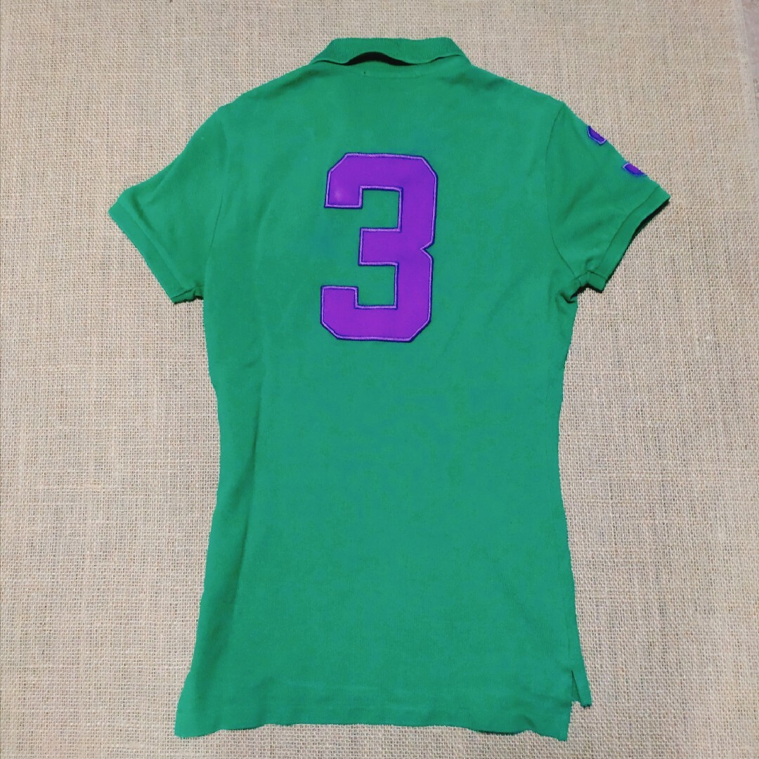 Ralph Lauren(ラルフローレン)のラルフローレン　ビッグポニー　スキニーフットポロシャツ　半袖　グリーン　Sサイズ レディースのトップス(ポロシャツ)の商品写真