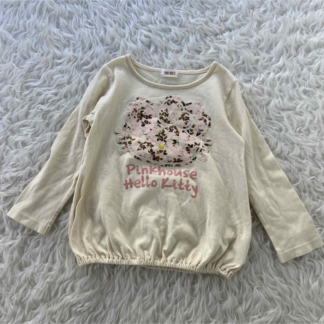 PINK HOUSE(ピンクハウス)のピンクハウス×サンリオ キティー コラボ tシャツ キッズ 100 キッズ/ベビー/マタニティのキッズ服女の子用(90cm~)(Tシャツ/カットソー)の商品写真