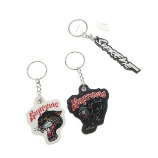 シュプリーム(Supreme)の【中古】【未使用】シュプリーム Supreme 2021年春夏 Panther Keychain/2020年秋冬 Futura Logo Keychain 3個セット キーホルダー ブラックxホワイト【メンズ】(キーホルダー)