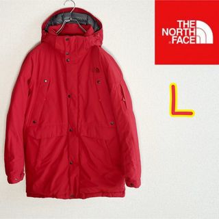 ザノースフェイス(THE NORTH FACE)のノースフェイス　ダウンジャケット　HYVENT レッド　レディースＬ　メンズS(ダウンジャケット)