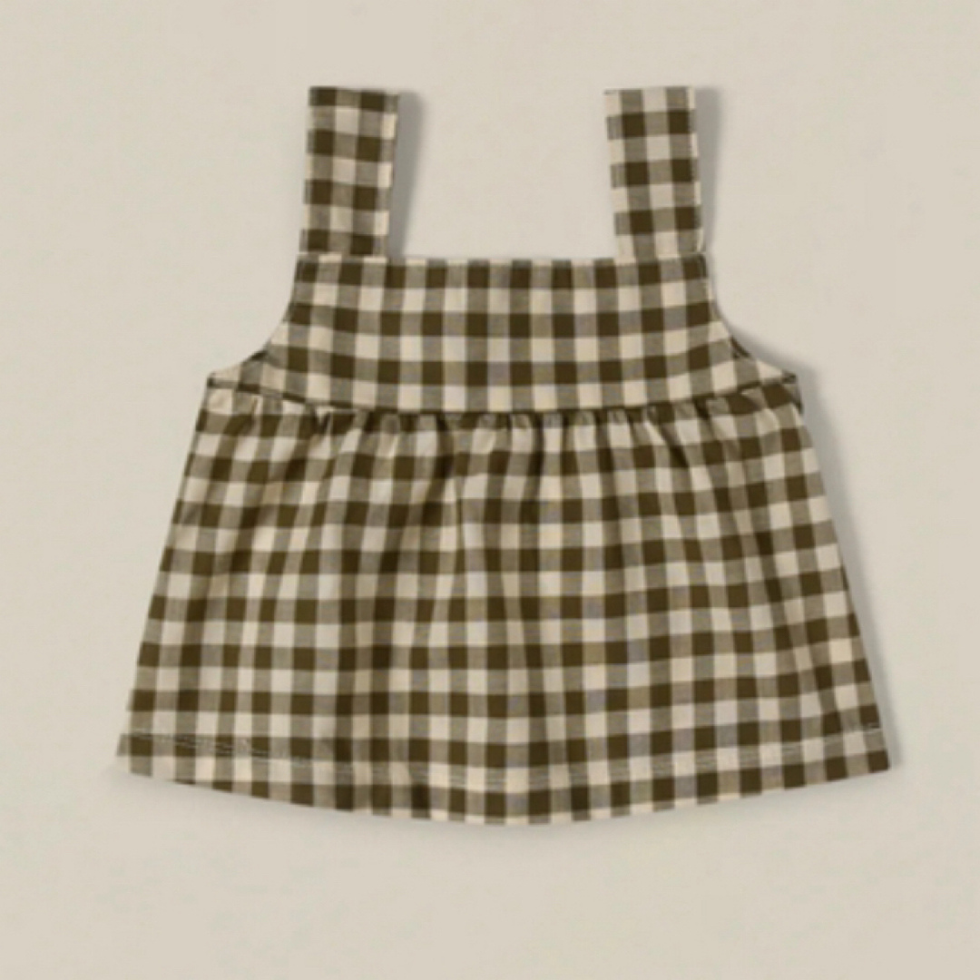 こども ビームス(コドモビームス)のorganiczoo olive gingham dolce top キッズ/ベビー/マタニティのベビー服(~85cm)(タンクトップ/キャミソール)の商品写真