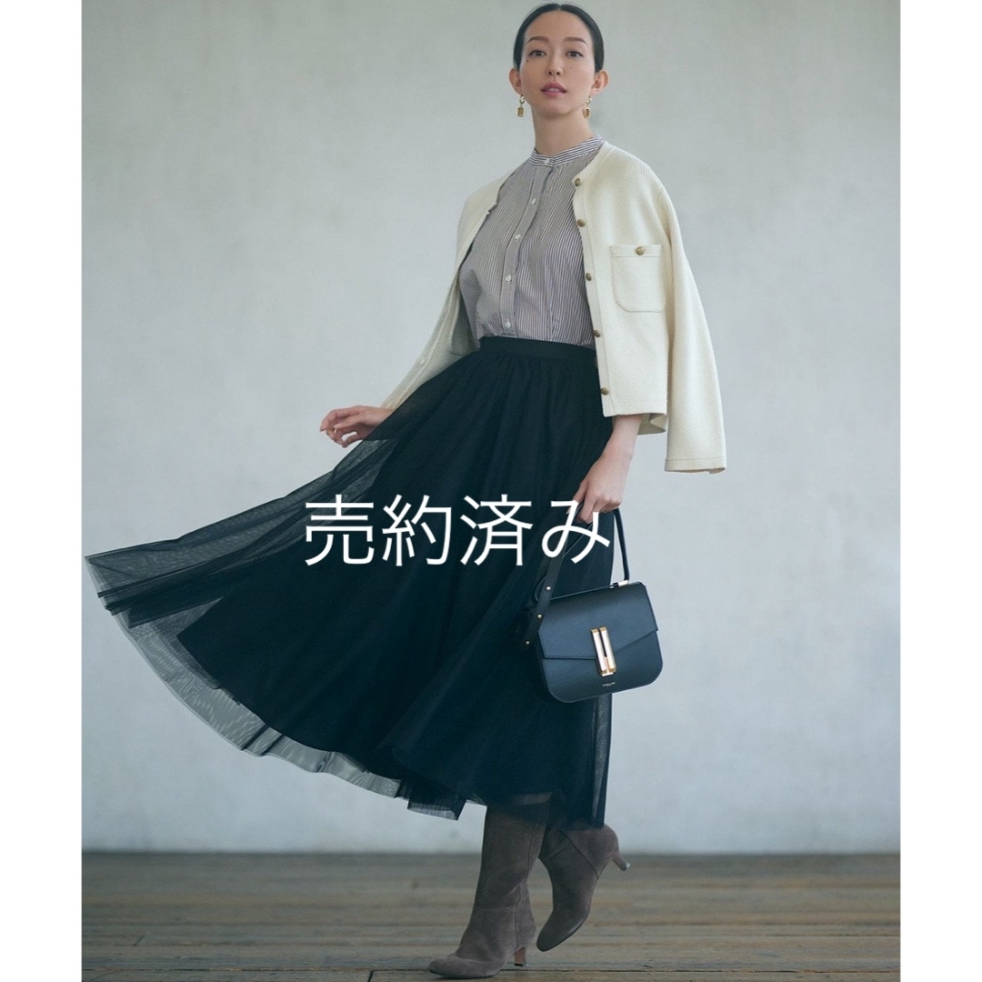 【GALENA】38 チュールスカート ブラック 黒フリーサイズ ロングスカート