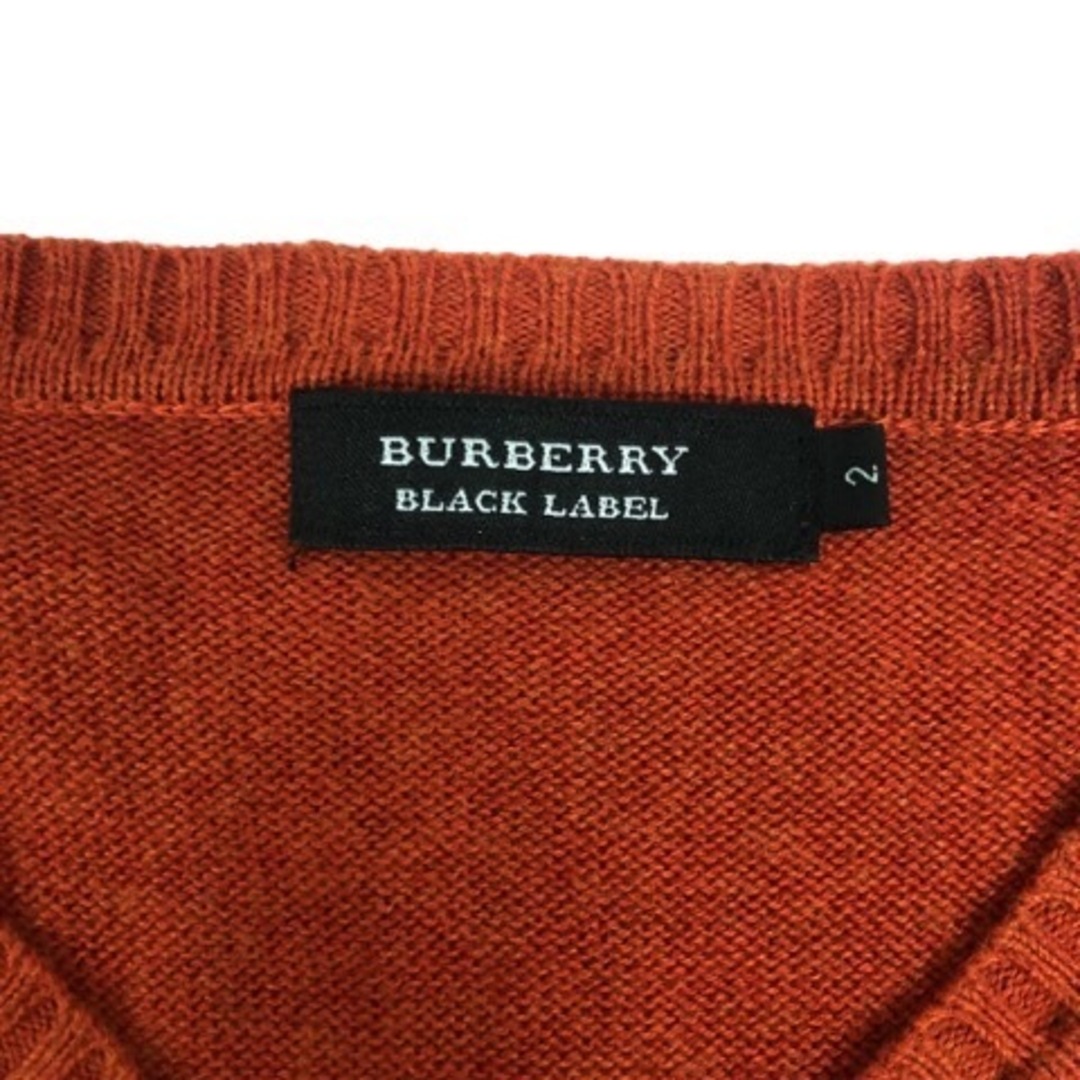 BURBERRY BLACK LABEL(バーバリーブラックレーベル)のバーバリーブラックレーベル ニット セーター 長袖 ボーダー オレンジ 茶 メンズのトップス(ニット/セーター)の商品写真