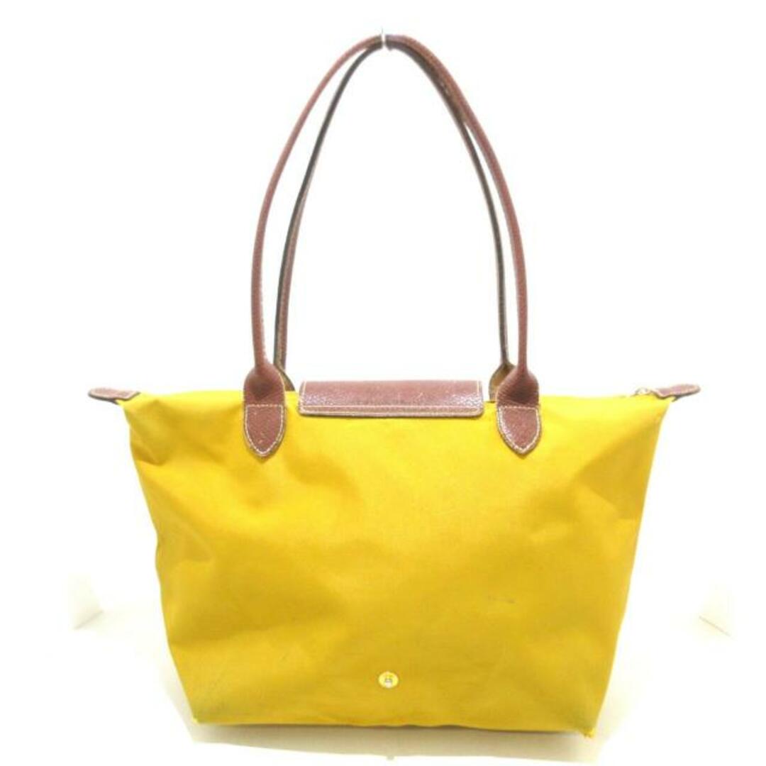 LONGCHAMP(ロンシャン)のLONGCHAMP(ロンシャン) ショルダーバッグ - イエロー×ブラウン 折りたたみ ナイロン×レザー レディースのバッグ(ショルダーバッグ)の商品写真