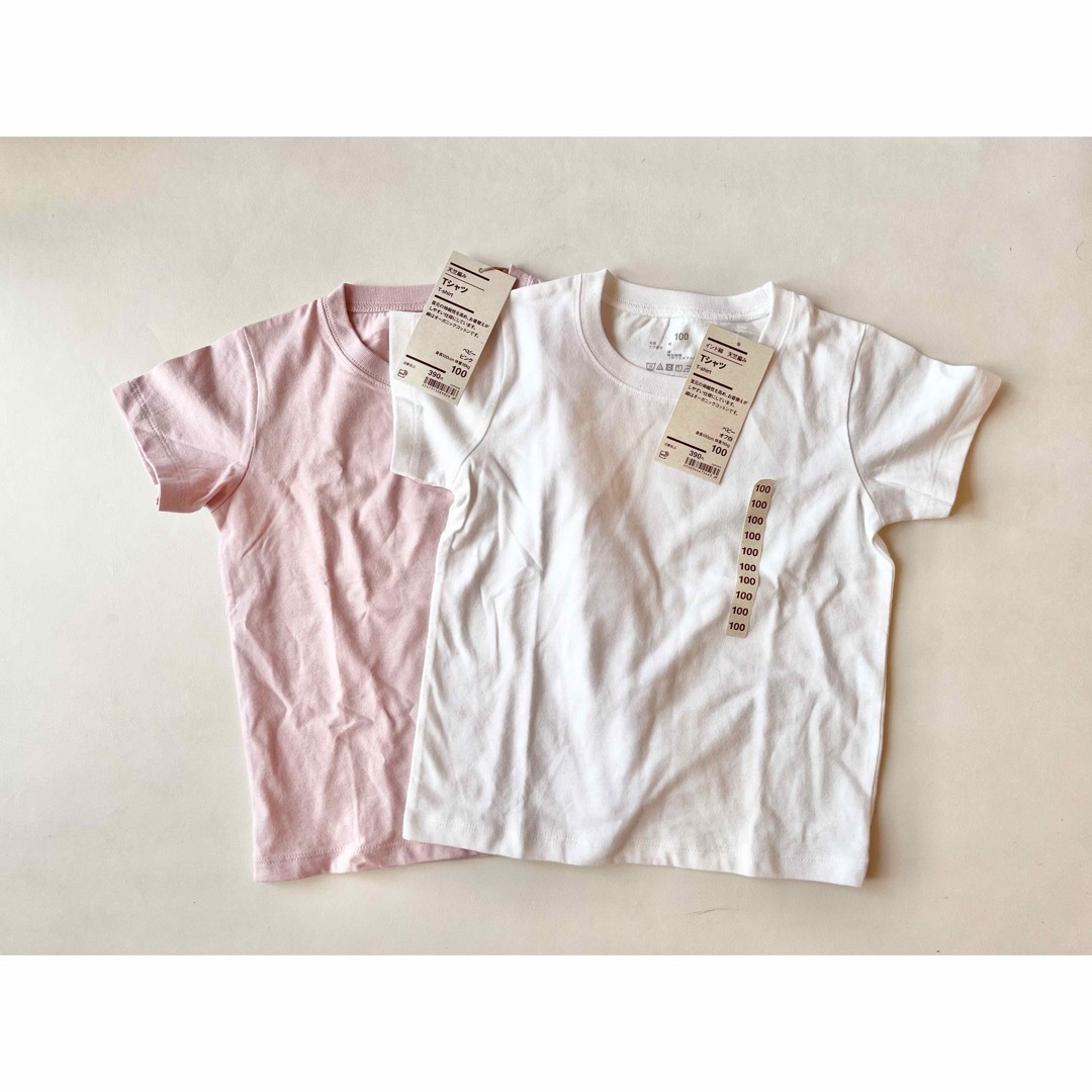 MUJI (無印良品)(ムジルシリョウヒン)の✴︎タグ付き未使用✴︎無印　オーガニックコットンTシャツ 半袖 100 キッズ/ベビー/マタニティのキッズ服男の子用(90cm~)(Tシャツ/カットソー)の商品写真