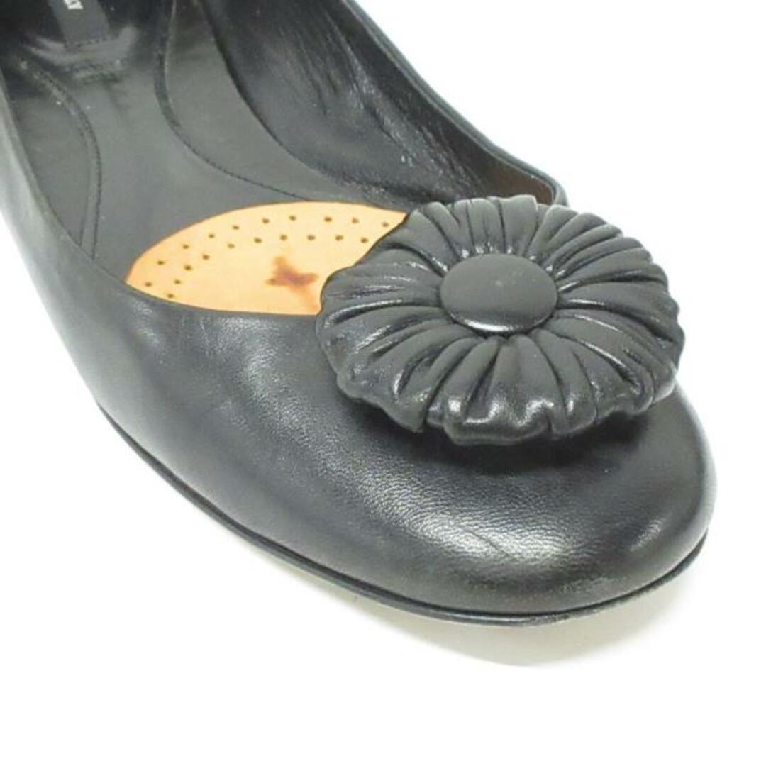 Bally(バリー)のBALLY(バリー) フラットシューズ レディース - 黒 インソール張替済み/フラワー レザー レディースの靴/シューズ(その他)の商品写真