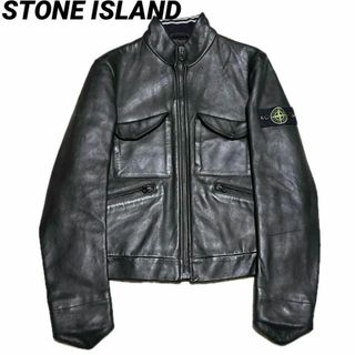 ストーンアイランド(STONE ISLAND)の2007AW ストーンアイランド レザージャケット 牛革 ブラック アーカイブM(レザージャケット)