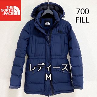 ザノースフェイス(THE NORTH FACE)の美品人気 ノースフェイス ロゴ刺繍 ダウンコート レディースM 700FP(ダウンコート)