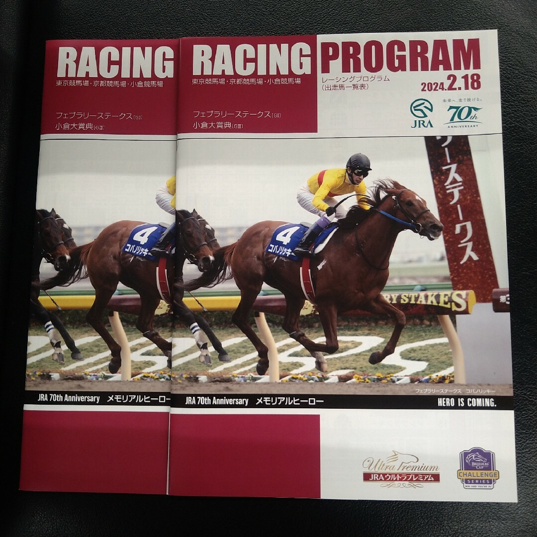 競馬 JRA フェブラリーステークス　レーシングプログラム2冊　レープロ エンタメ/ホビーの雑誌(趣味/スポーツ)の商品写真