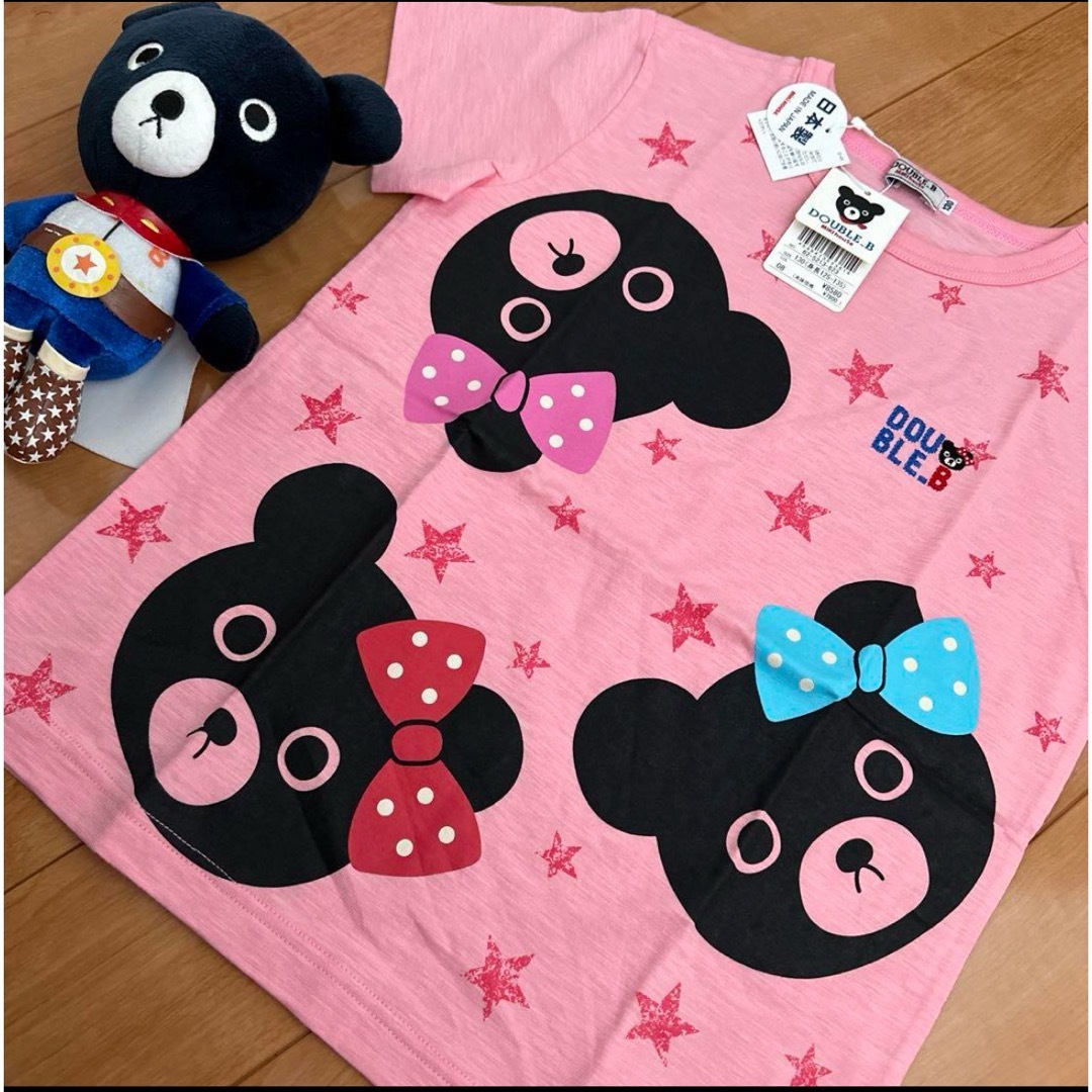 DOUBLE.B(ダブルビー)の★ダブルB★ビッグなB子ちゃん★半袖★Ｔシャツ★130★ピンク★ミキハウス★新品 キッズ/ベビー/マタニティのキッズ服女の子用(90cm~)(Tシャツ/カットソー)の商品写真