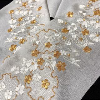 新品【桜に雪輪】振袖 結婚式 和装 着物 留袖 袴 半衿 金 刺繍(和装小物)