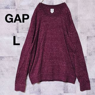 ギャップ(GAP)のGAPセーター　ニット　薄手　春服　メンズL ワインレッド(ニット/セーター)