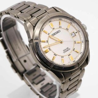 セイコー(SEIKO)の《希少》SEIKO 腕時計 ソーラー チタニウム ラメ デイト メンズ x(腕時計(アナログ))