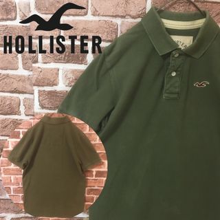 Hollister - 【Mサイズ】ホリスター☆刺繍ロゴ　ポロシャツ　カーキ　ヴィンテージ