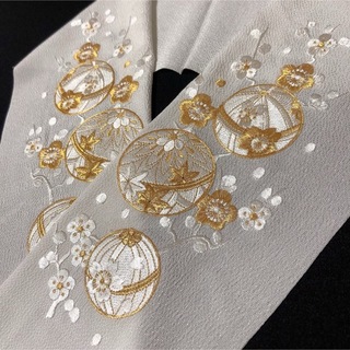 新品【鞠に梅】振袖 結婚式 和装 着物 留袖 袴 半衿 金 刺繍(和装小物)