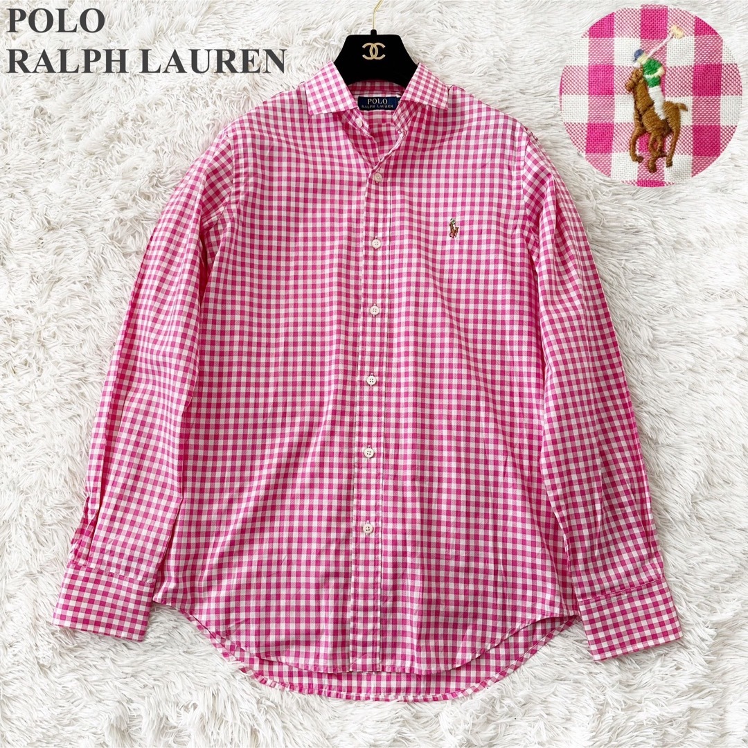 POLO RALPH LAUREN(ポロラルフローレン)の【美品】POLO コットン100％ ギンガムチェック シャツ レディースのトップス(シャツ/ブラウス(長袖/七分))の商品写真