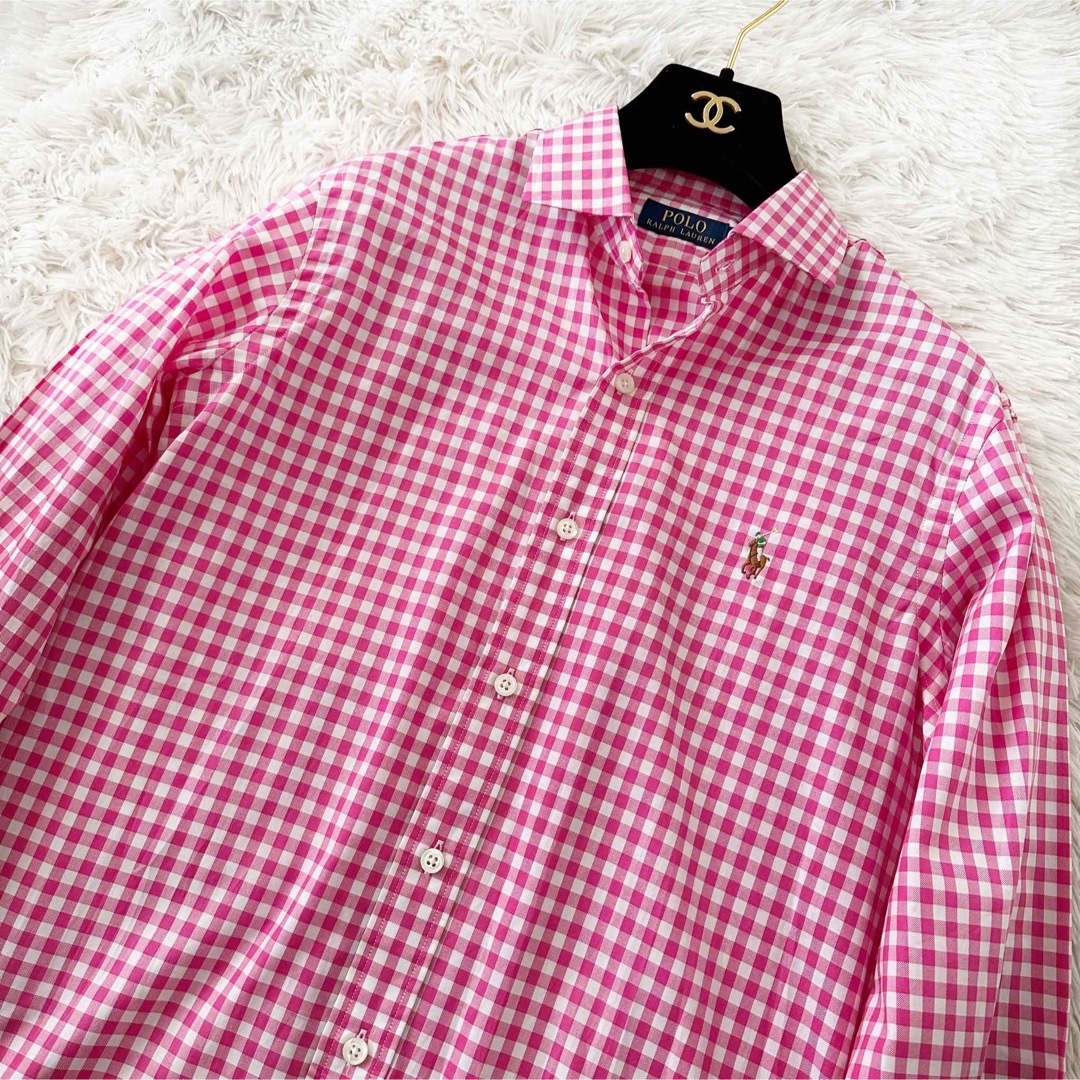 POLO RALPH LAUREN(ポロラルフローレン)の【美品】POLO コットン100％ ギンガムチェック シャツ レディースのトップス(シャツ/ブラウス(長袖/七分))の商品写真