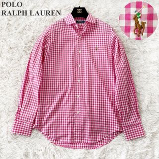 ポロラルフローレン(POLO RALPH LAUREN)の【美品】POLO コットン100％ ギンガムチェック シャツ(シャツ/ブラウス(長袖/七分))