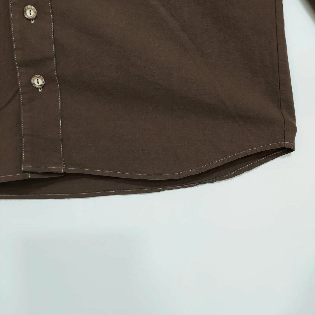 JeanChatel チロリアンシャツ 刺繍ポケット 動物 アニマル XL 茶色 メンズのトップス(シャツ)の商品写真