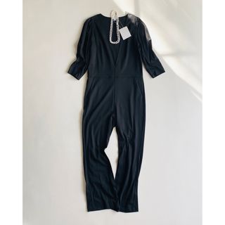 ラウンジドレス(Loungedress)の新品 ONEME  深V ストレッチ オールインワン ブラック 日本製(オールインワン)