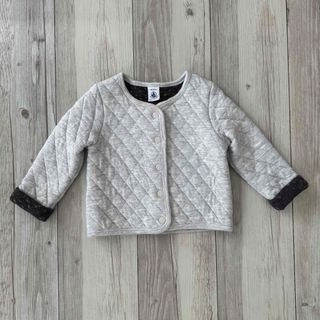 PETIT BATEAU - 美品◎ プチバトー　カーディガン　白　ライトグレー　80 81