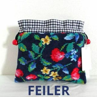 フェイラー(FEILER)のSALE💞フェイラー💞スウィングチェリー　巾着　ネイビー　新品♬(ポーチ)