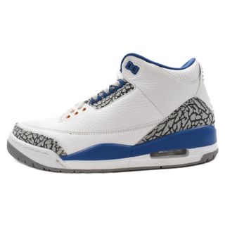 ナイキ(NIKE)のNIKE ナイキ AIR JORDAN 3 RETRO TRUE BLUE エアジョーダン3 レトロ トゥルーブルー ローカットスニーカー ホワイト/ブルー US9 CT8532-148(スニーカー)