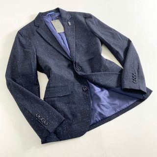 34g23 《極美品》 タグ付 BOLINI ボリーニ 23SS テーラードジャケット 44 ネイビー ブレザー リネン混 スーツ SUIT JACKET(テーラードジャケット)