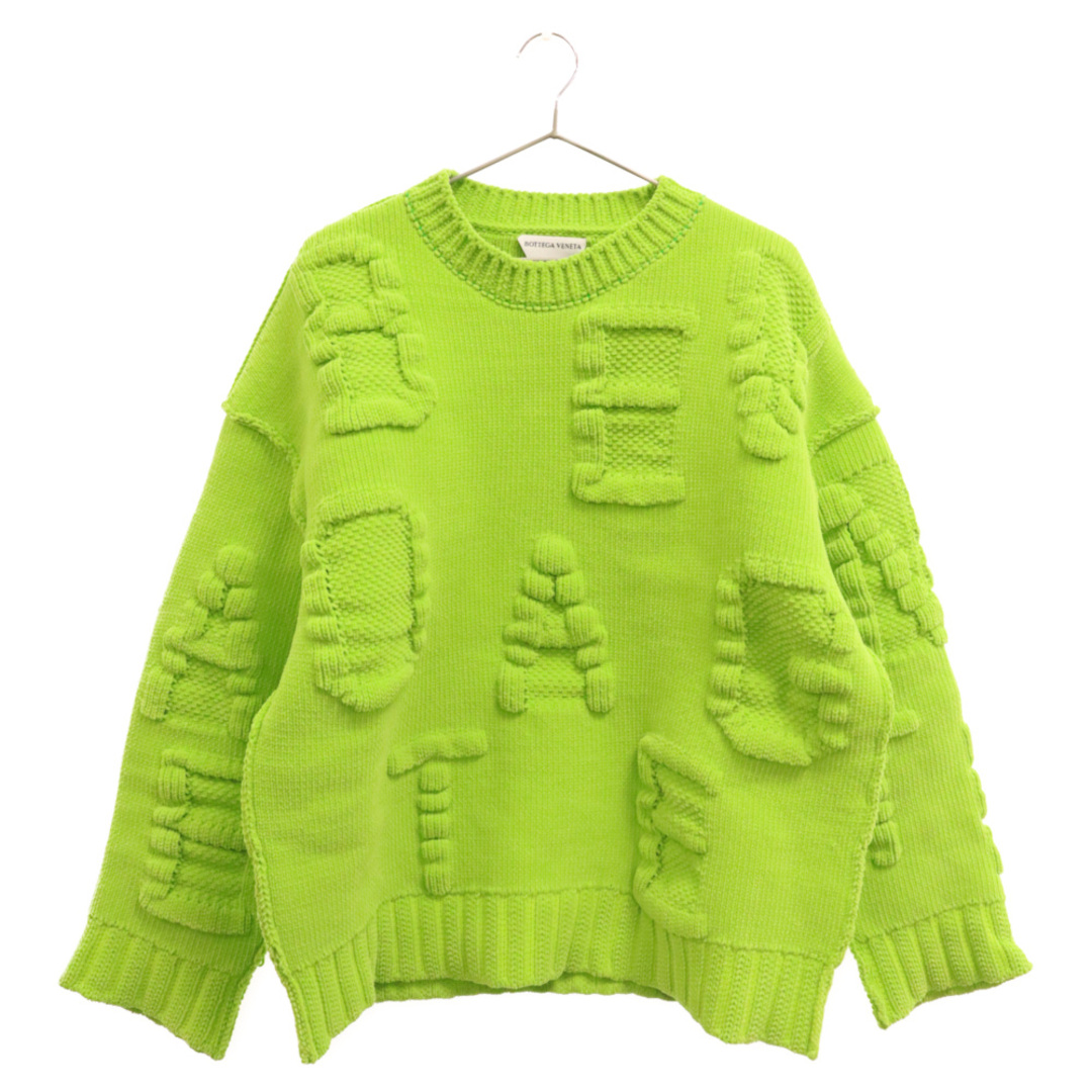 Bottega Veneta(ボッテガヴェネタ)のBOTTEGA VENETA ボッテガヴェネタ Alphabet design long sleeve knit アルファベットデザイン 長袖ニット 689711 V1OX0 グリーン メンズのトップス(ニット/セーター)の商品写真