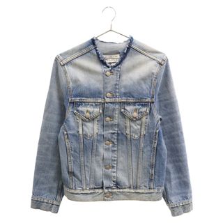 マルタンマルジェラ(Maison Martin Margiela)のMartin Margiela マルタンマルジェラ 23AW ノーカラーデニムジャケット ブルー SI1AM0006 S30561(Gジャン/デニムジャケット)