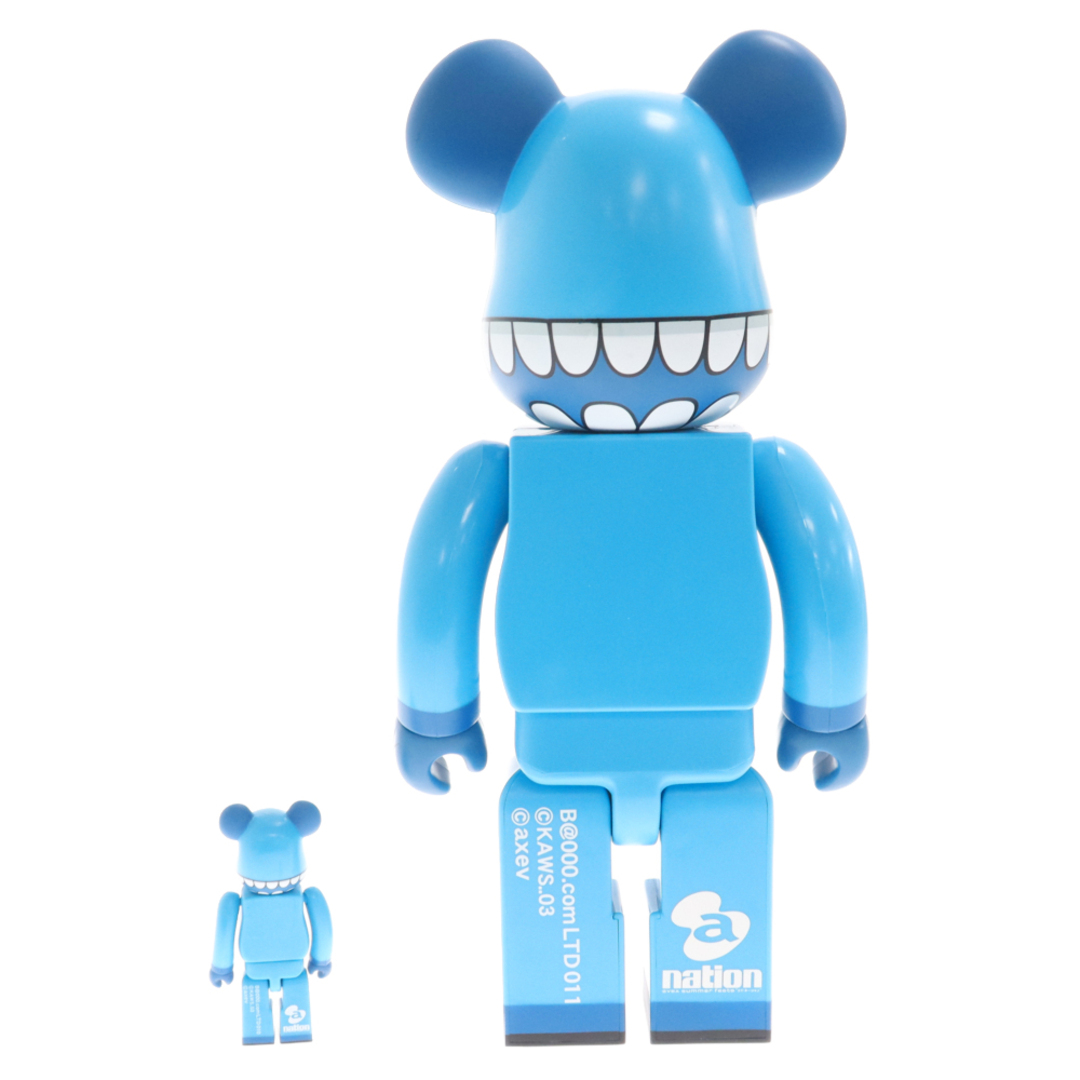 MEDICOM TOY(メディコムトイ)のMEDICOM TOY メディコムトイ ×a-nation BE＠RBRICK WITH KAWS CHOMPERS ベアブリック カウズ チョンパーズ フィギュア ブルー 400%/100% エンタメ/ホビーのフィギュア(その他)の商品写真